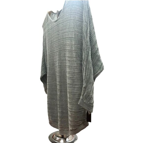 Tahari Gray Linen Crewneck Sweater | Size M Lightweight Top | Summer to Fall - Picture 2 of 13